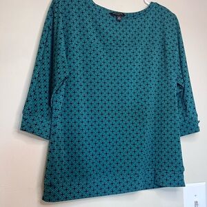 Banana Republic XS Patterned Women's Dressy Office Blouse 3/4 Length Sleeved Top